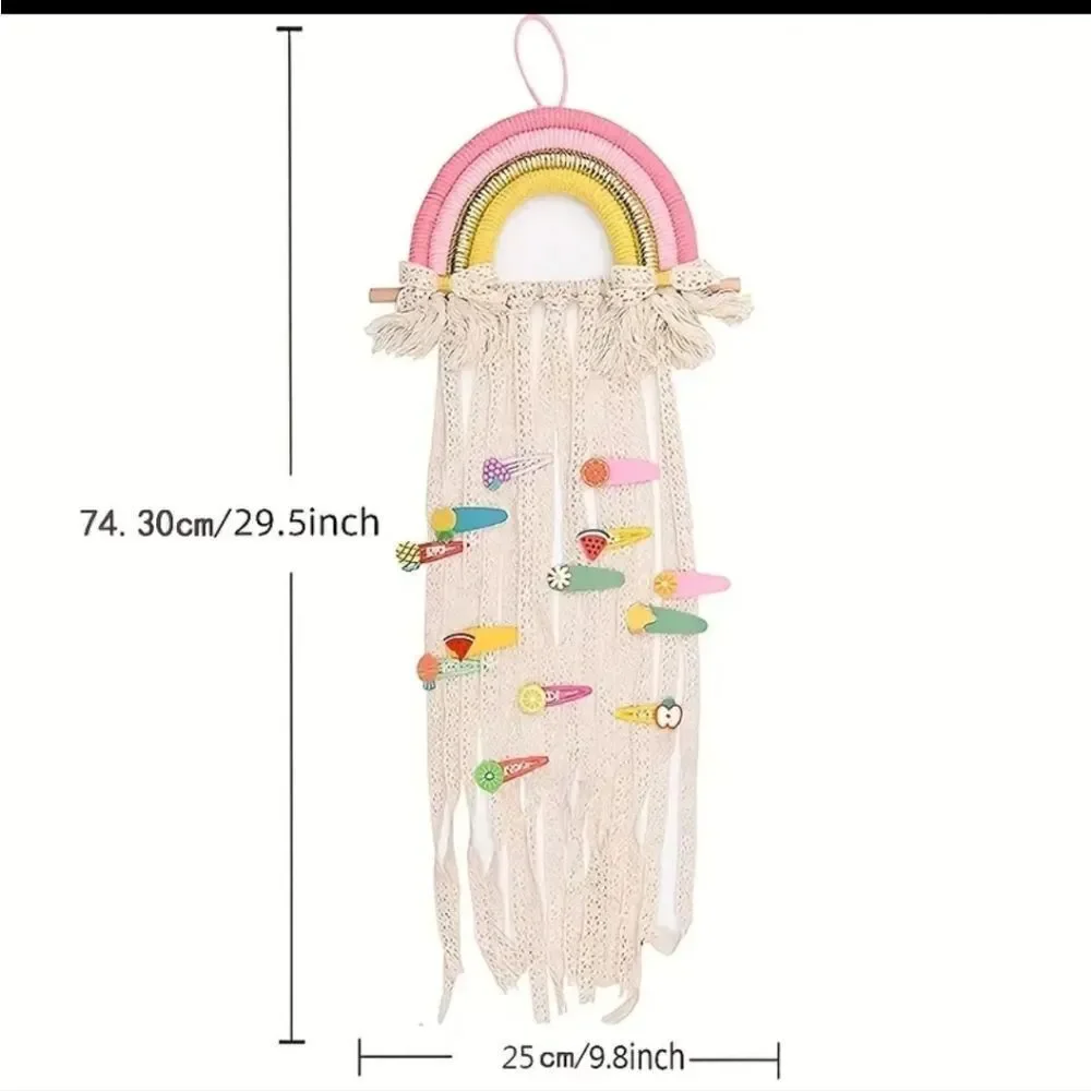 New red rainbow hair bow organizer display holder girls